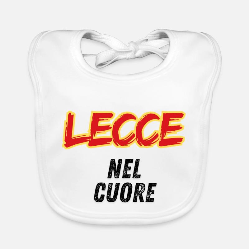 Lecce Jaune Rouge dans le Cœur Bavoir bio Bébé