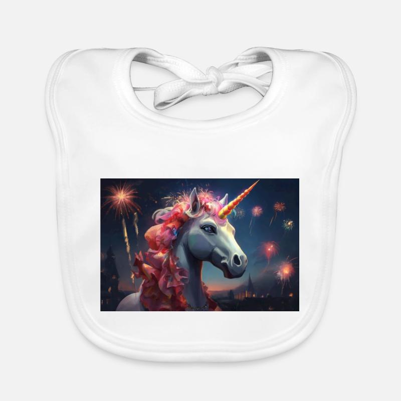 Unicorn fireworks Organic Baby Bibs