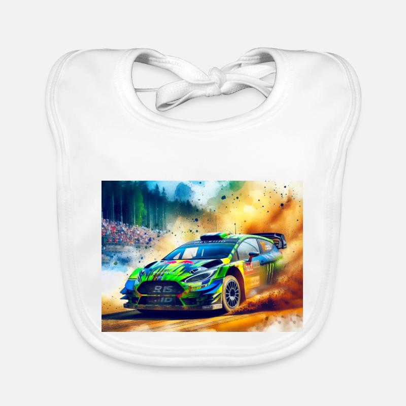 Course de voitures de rallye Bavoir bio Bébé