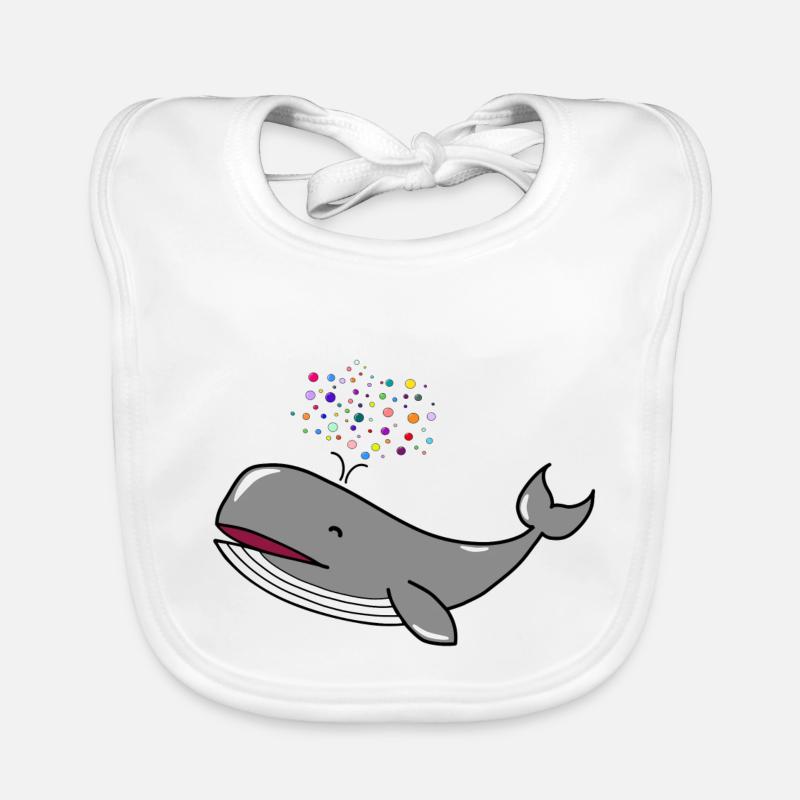 Baleine heureuse Bulle Baleine heureuse Baleine heureuse Bavoir bio Bébé