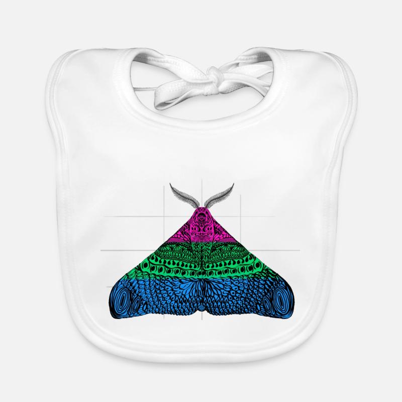 Polysexual pride moth motif A Organic Baby Bibs