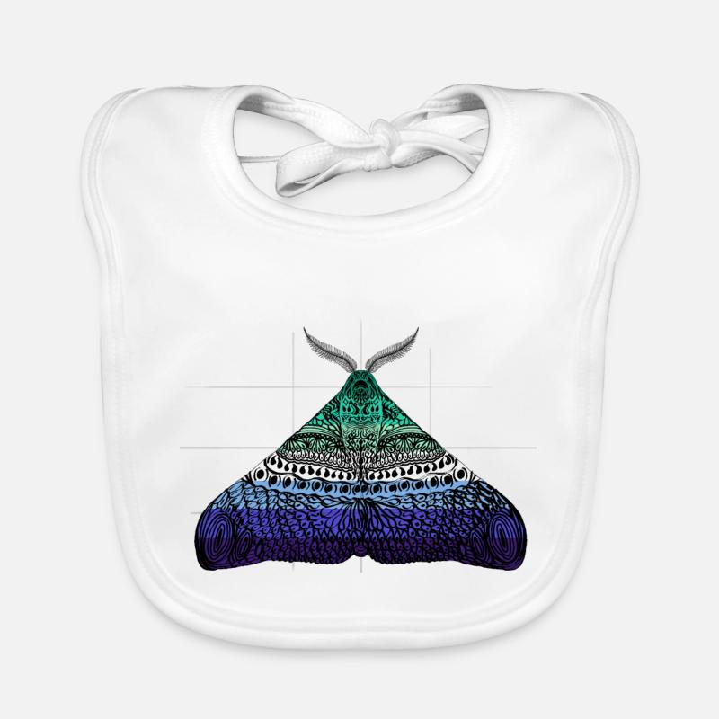 Gay pride moth motif A Organic Baby Bibs