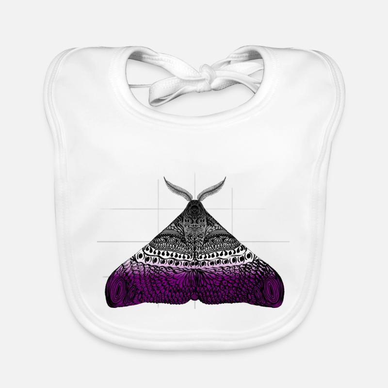 Asexual pride Motte Motiv A Baby Bio-Lätzchen