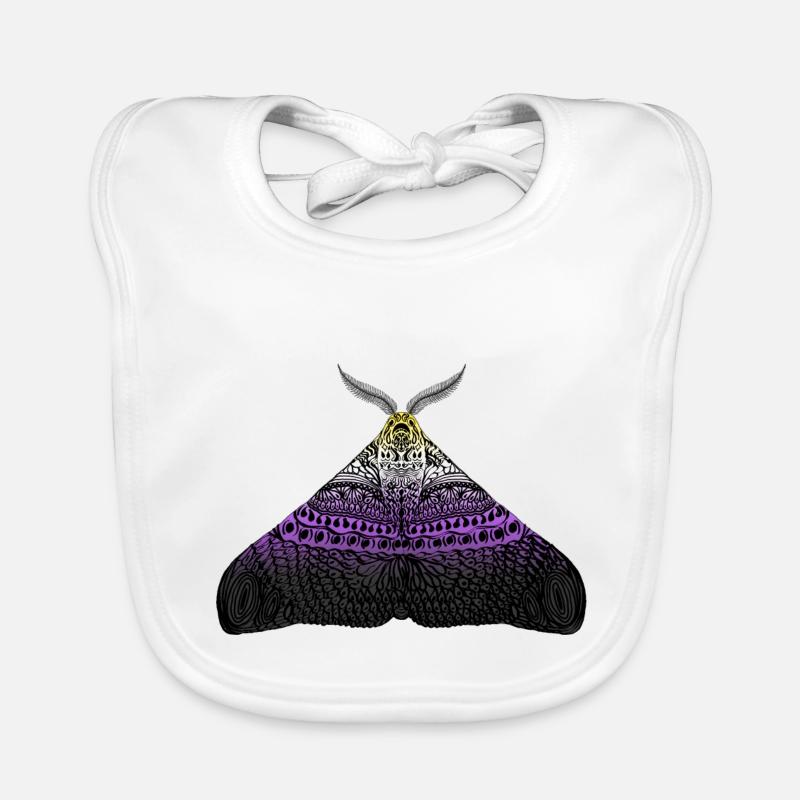 Non binary pride moth Organic Baby Bibs