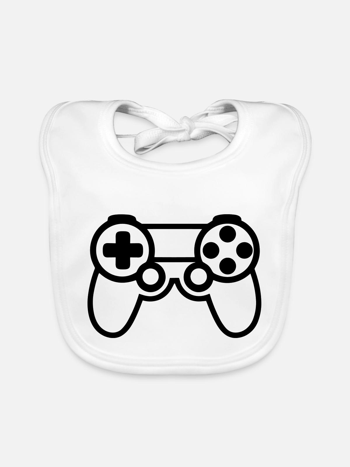 Videospiel-Controller - Baby Bio-Lätzchen - Weiß - Vorne