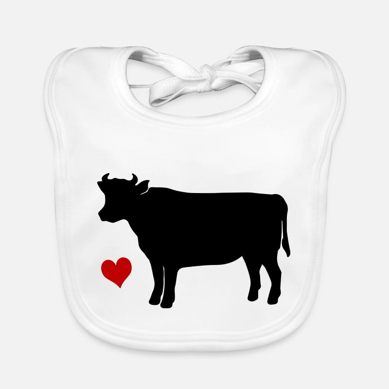 Vache - Bavoir bio Bébé - blanc