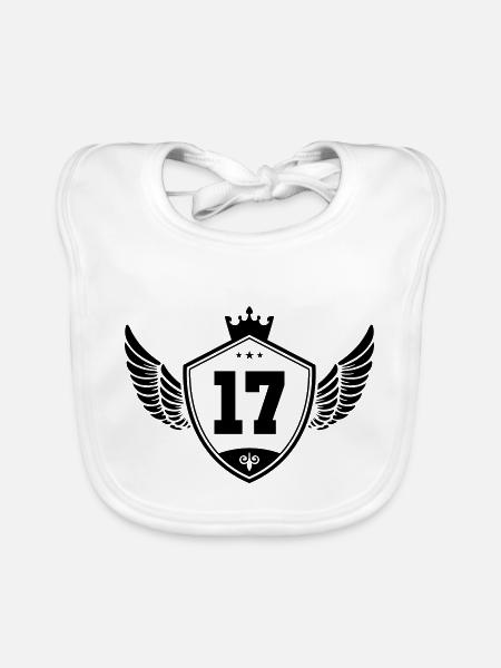 17 wappen krone - Baby Bio-Lätzchen - Weiß - Vorne