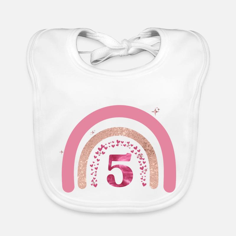 5th Anniversary Rainbow Rose Organic Baby Bibs