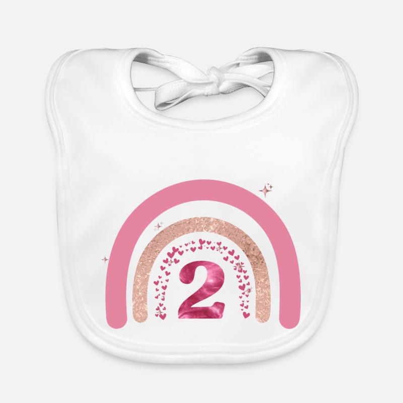 2e anniversaire rainbow rose Bavoir bio Bébé