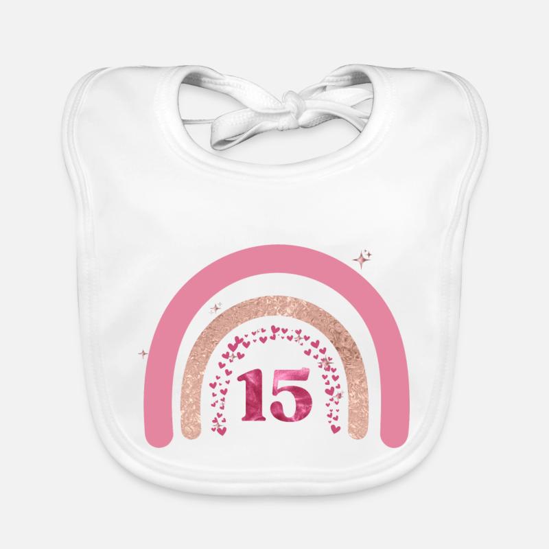 15e anniversaire rainbow rose Bavoir bio Bébé