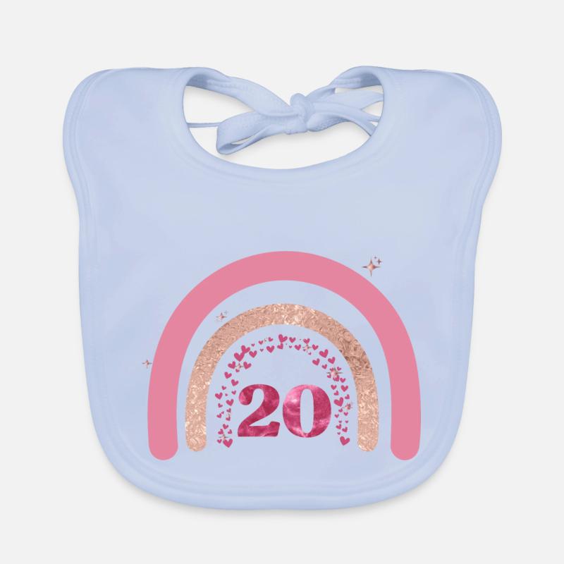 20th Anniversary Rainbow Rose Organic Baby Bibs