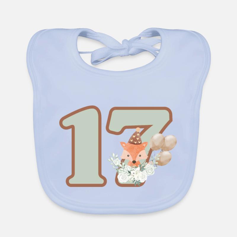 17e anniversaire renard fleurs Bavoir bio Bébé