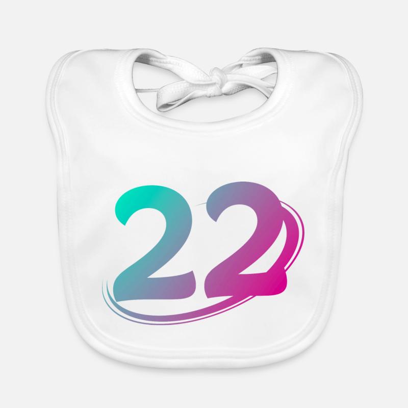 Number 22 multicolor Organic Baby Bibs