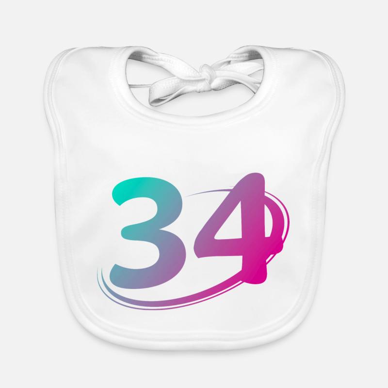 Numéro 34 multicolore Bavoir bio Bébé