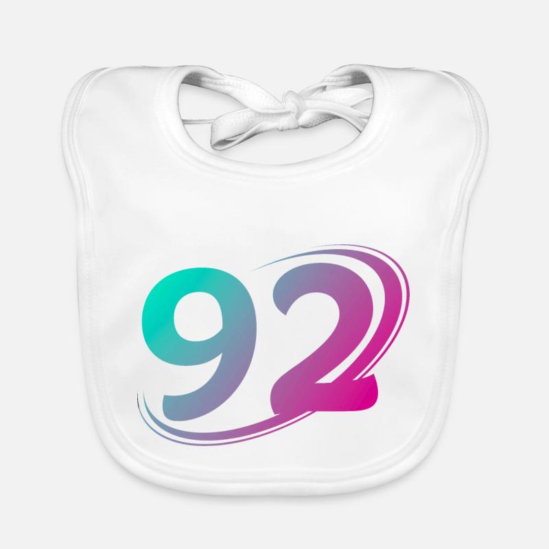 Number 92 multicolor Organic Baby Bibs