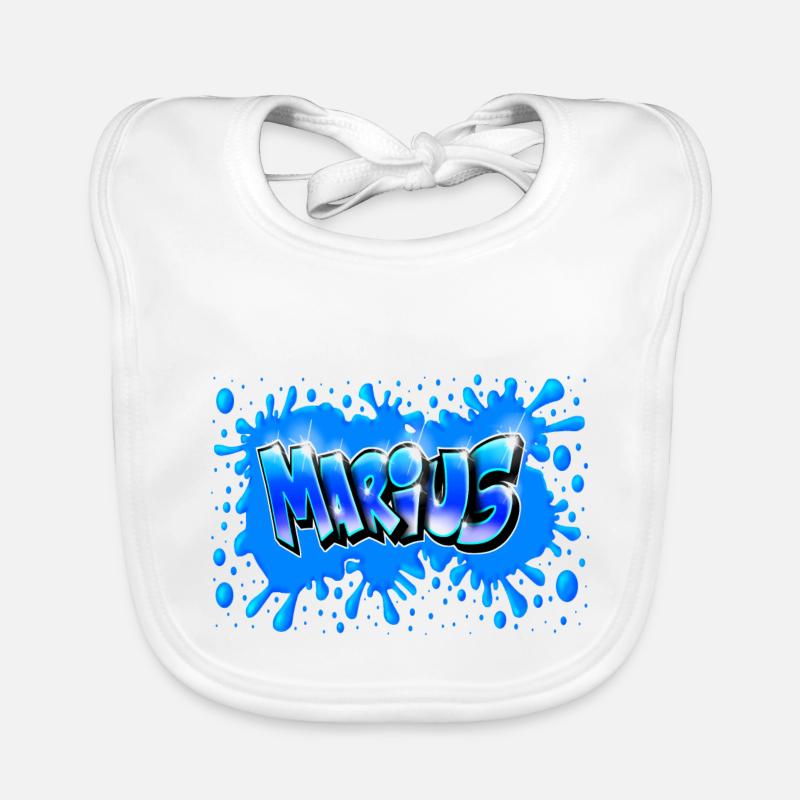 MARIUS GRAFFITI NAME PRINTABLE Bavoir bio Bébé
