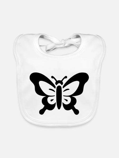 Schmetterling - Baby Bio-Lätzchen - Weiß