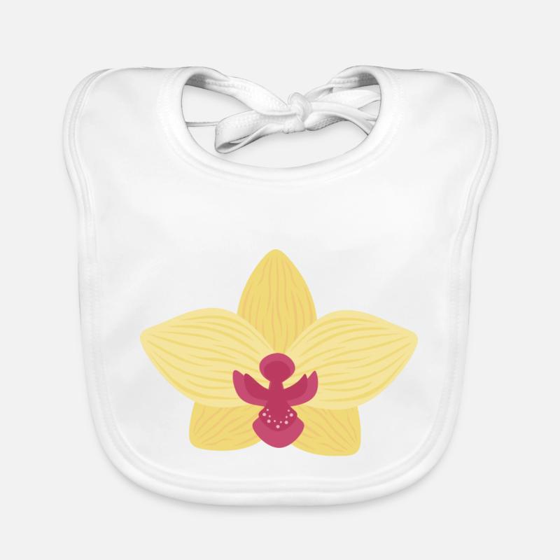 Orchidée jaune Bavoir bio Bébé