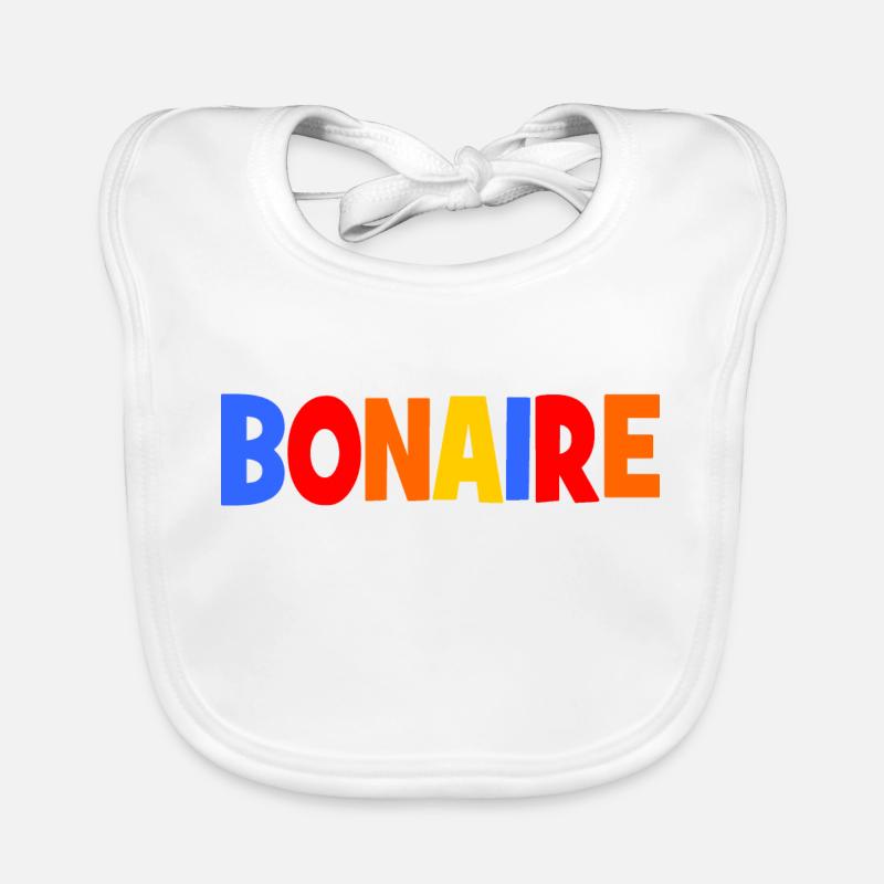 Lettrage coloré Bonaire - Dutrch Caraïbes Bavoir bio Bébé