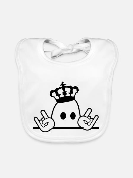 Mignon Métal Halloween Fantôme Roi Couronne Fantôme - Bavoir bio Bébé - blanc - Devant