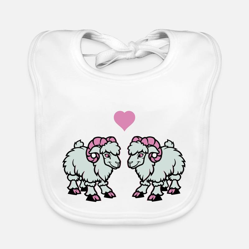 Sheep Comic Aries Love Organic Baby Bibs
