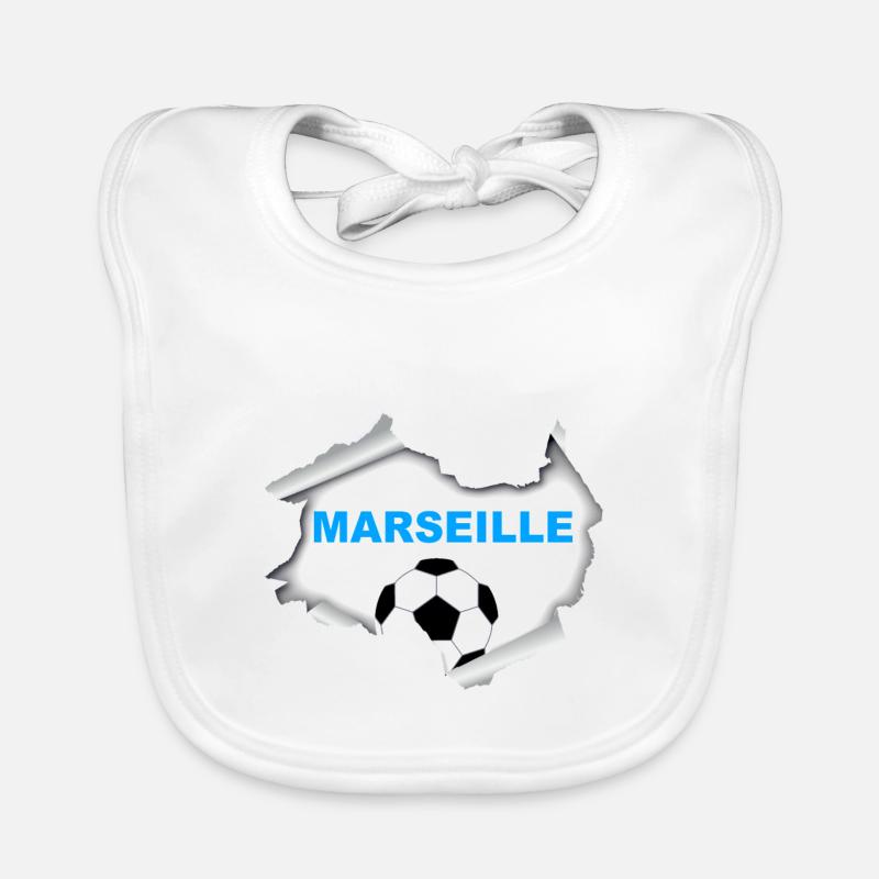 Marseille - Bavoir bio Bébé - blanc