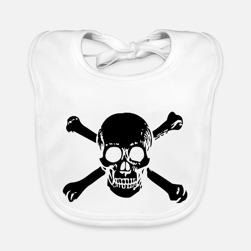 OLD SCHOOL SKULL 1C Baby Bio-Lätzchen