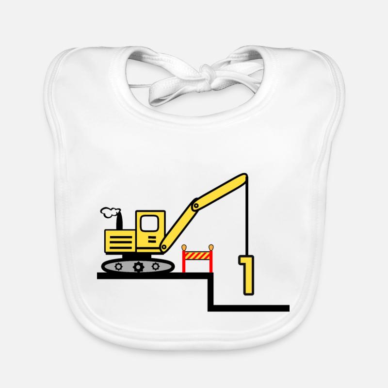 Excavatrice Bavoir bio Bébé