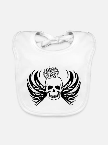 skull king - Baby Bio-Lätzchen - Weiß - Vorne