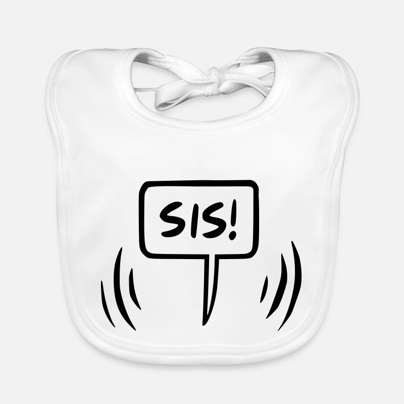 Si's Sister Speech Bubble - Organic Baby Bibs - white