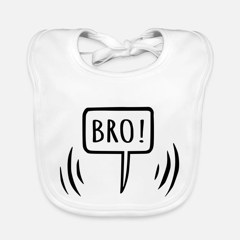 Bro! Brother speech bubble Organic Baby Bibs