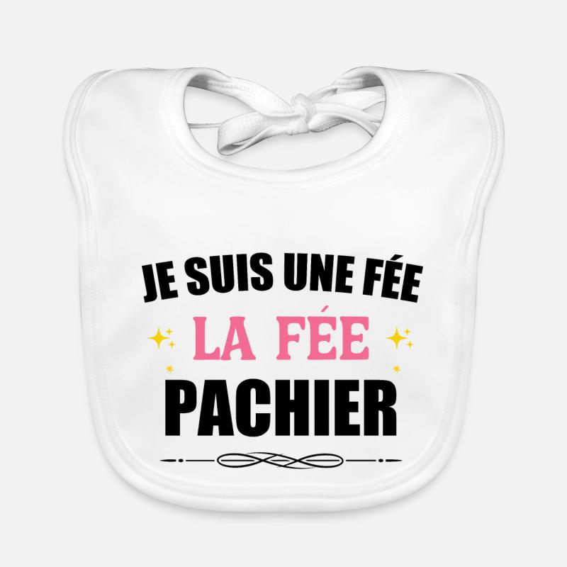 Je suis une fée (blanc) Bavoir bio Bébé
