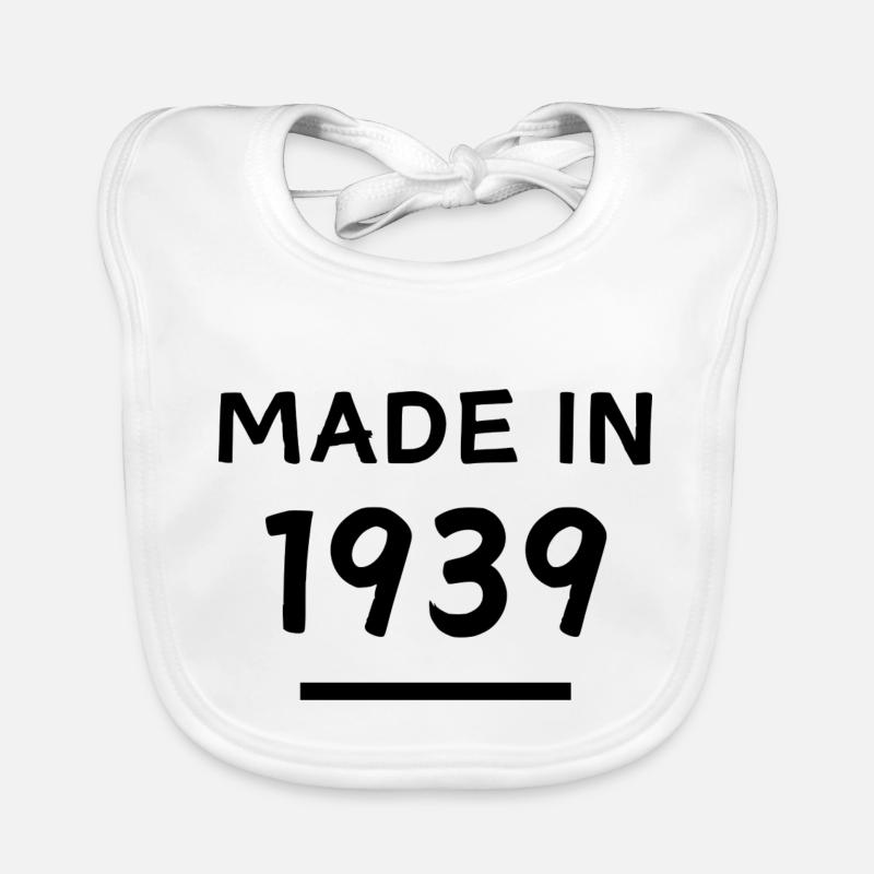 Fabriqué en 1939 - Année de naissance / Anniversaire Bavoir bio Bébé