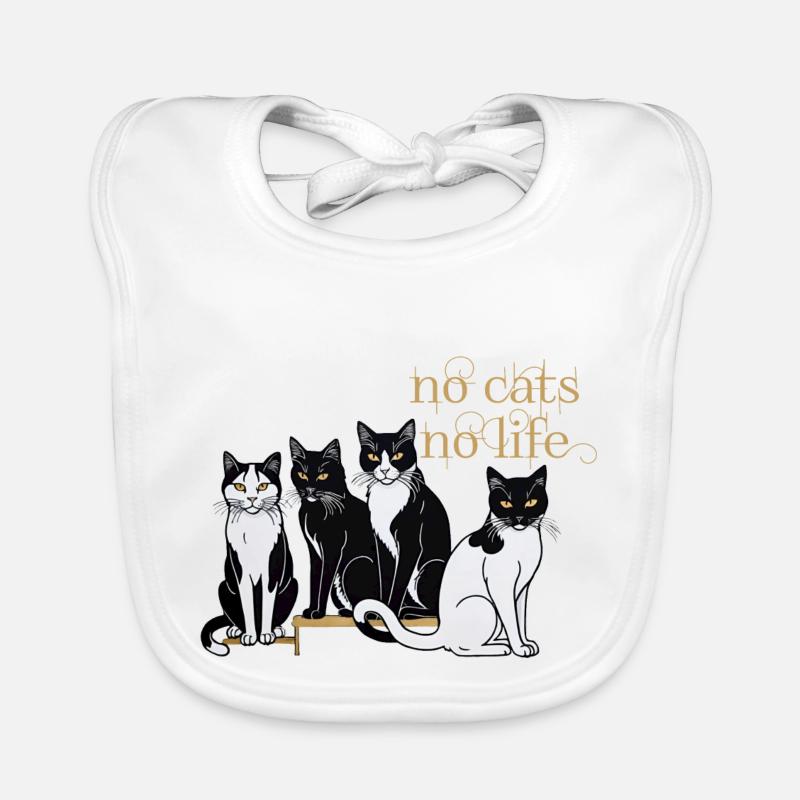 pas de chats, pas de vie Bavoir bio Bébé