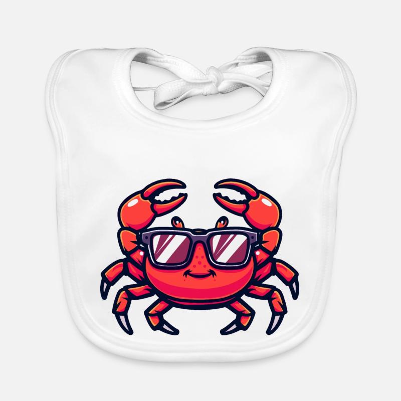 Crab Crab Comic Cool Organic Baby Bibs