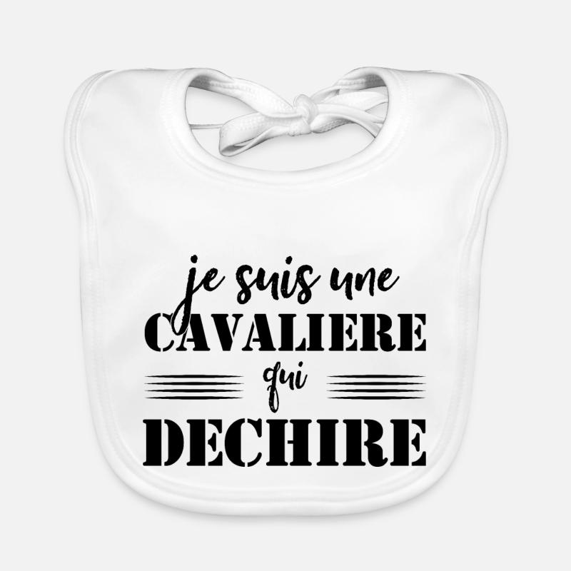 Je suis une cavalière qui déchire Bavoir bio Bébé