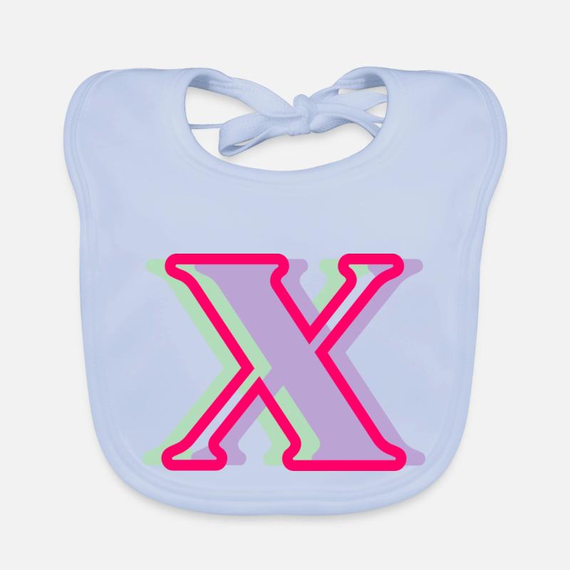 Lettre x multicolore Bavoir bio Bébé