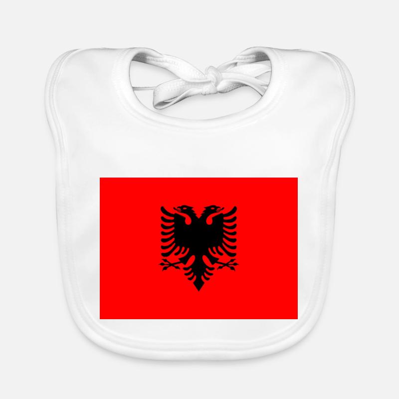 Albanie - Bavoir bio Bébé - blanc