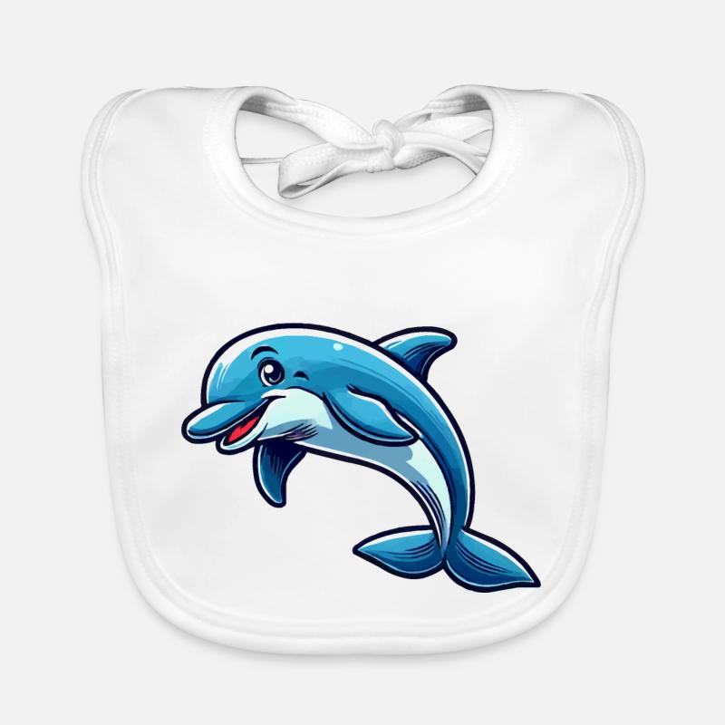 Delfin Delphin Comic Baby Bio-Lätzchen
