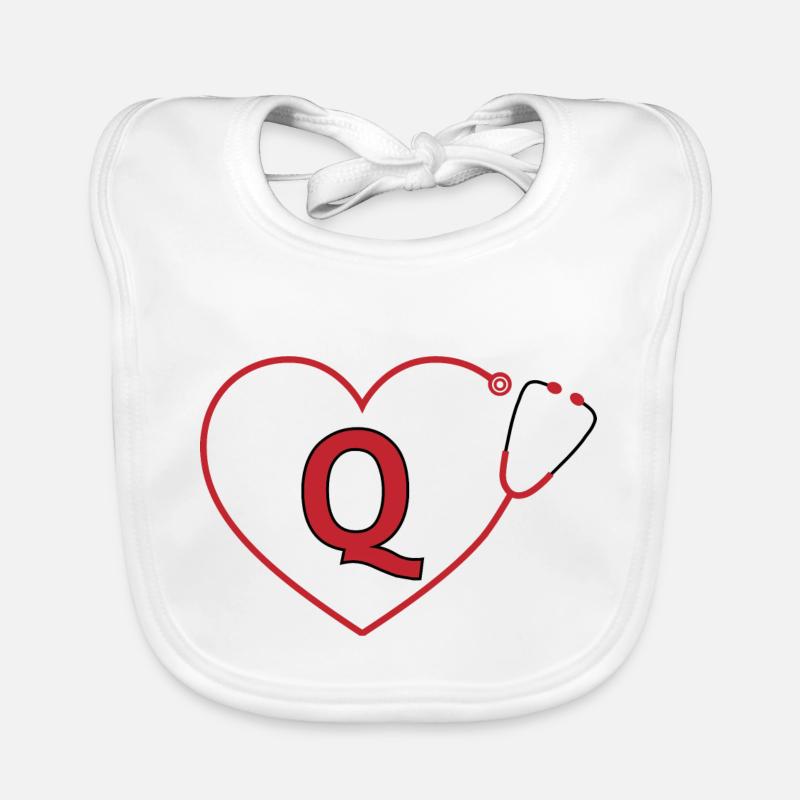 Letter q stethoscope Organic Baby Bibs