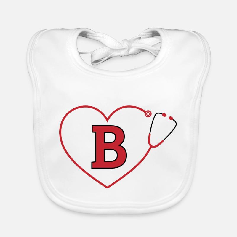 Lettre B stéthoscope Bavoir bio Bébé