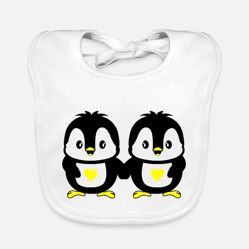 Penguins Cute Love Organic Baby Bibs