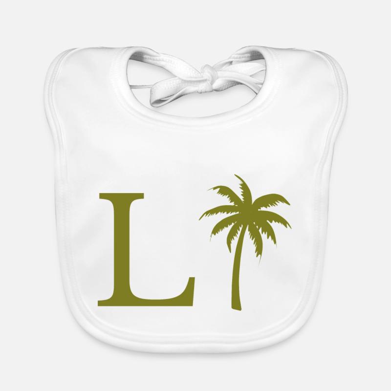 Lettre l vert Palm Bavoir bio Bébé