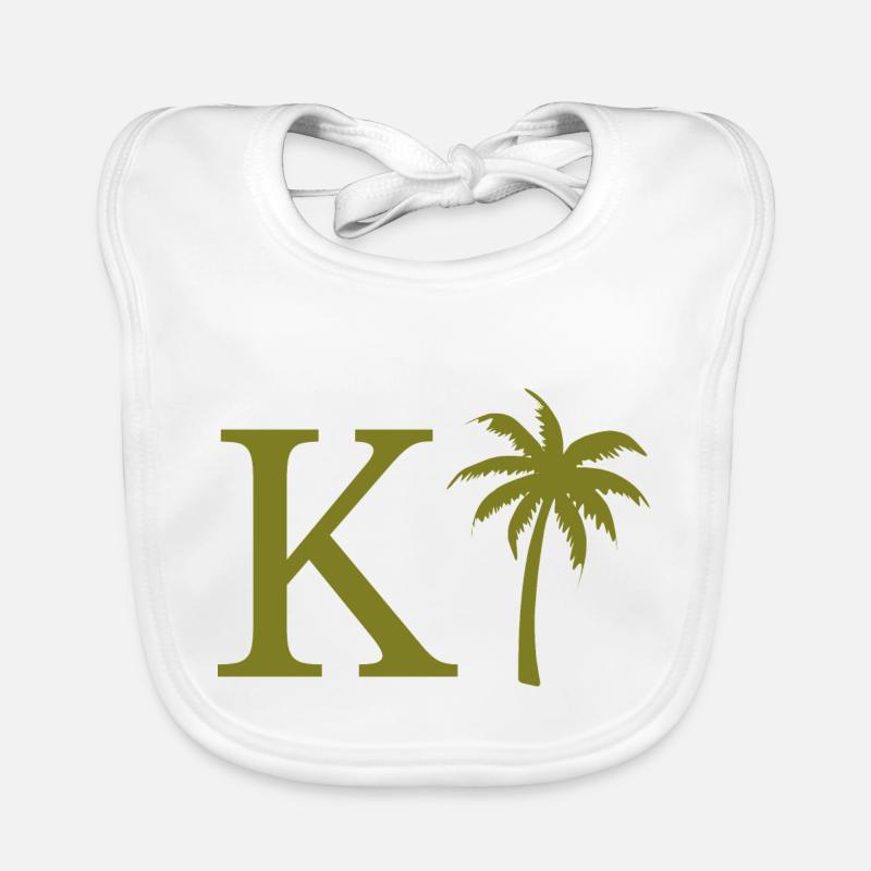 Letter k Green Palm Organic Baby Bibs