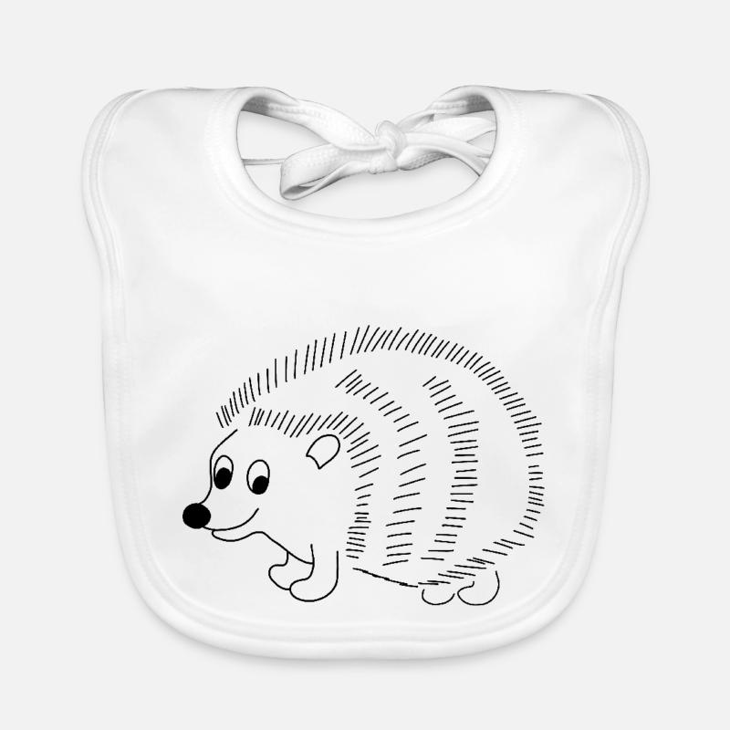 Hérisson - graphique en noir et blanc Bavoir bio Bébé
