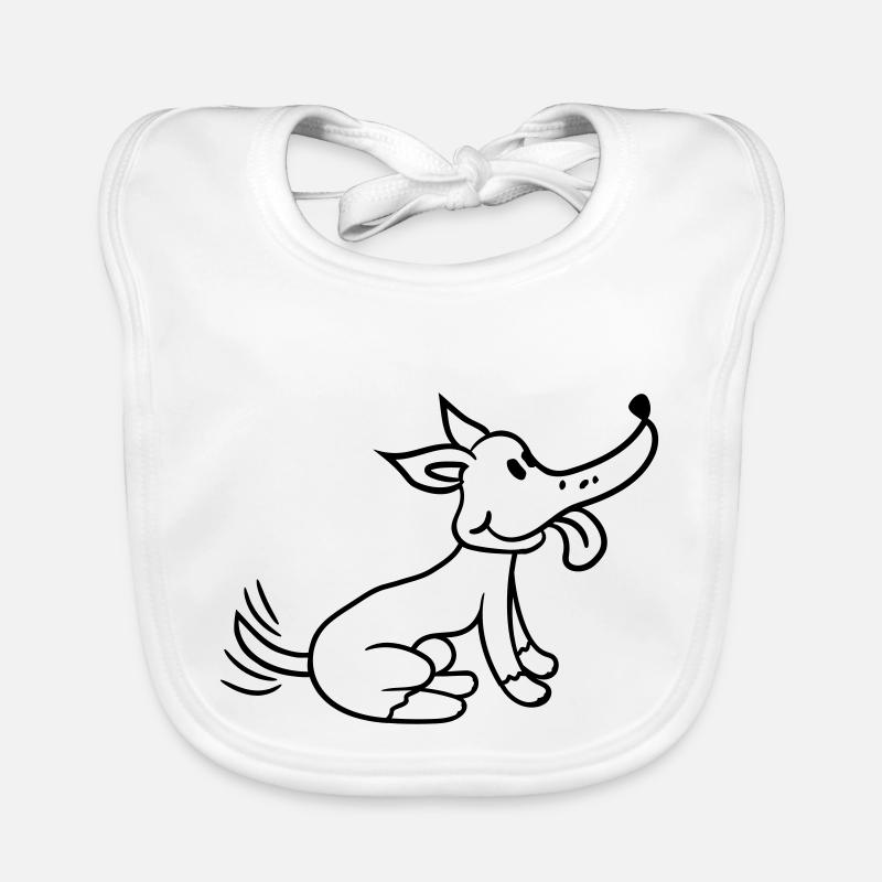 Chien remuant doux heureux excité Bavoir bio Bébé