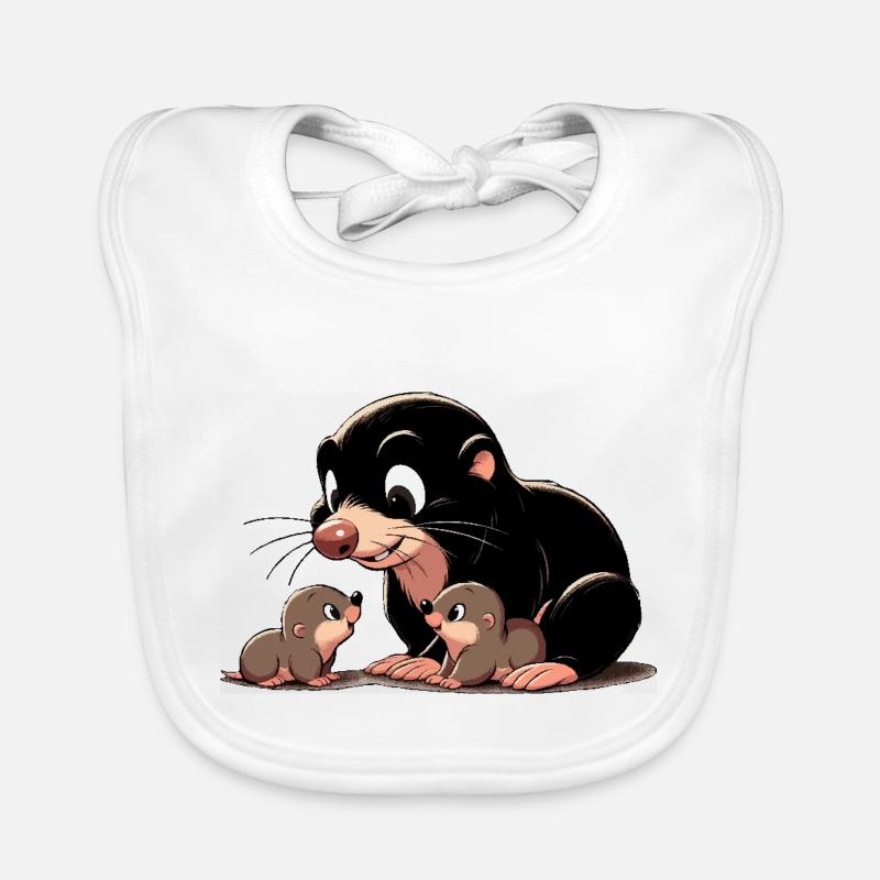 Mole with youngsters Organic Baby Bibs