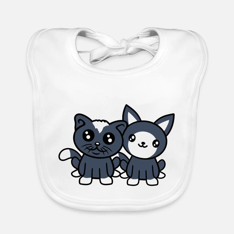 2 chats amis équipe équipage deux chatons de compagnie Bavoir bio Bébé