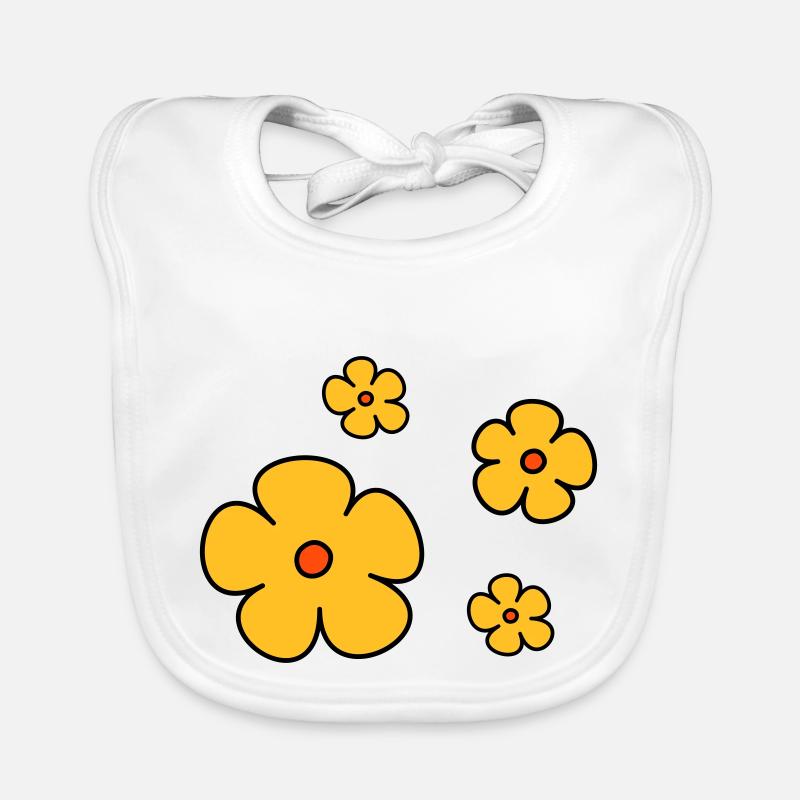Fleurs tricolores Bavoir bio Bébé