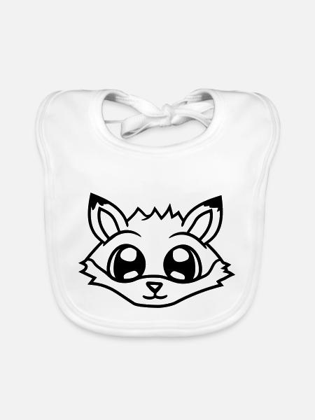 Fox Red Fox Wild Animal Clever Forest Inhabitants - Organic Baby Bibs - white - Front